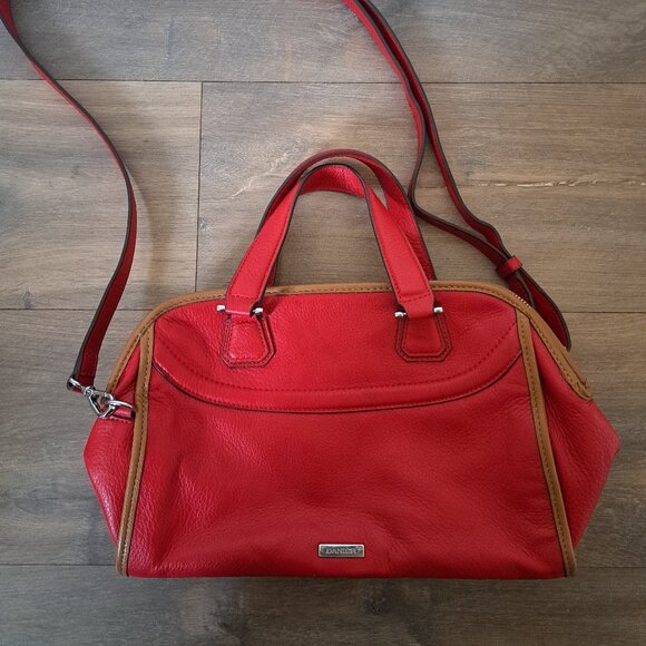 Danier Red Leather Cross-body/Top Handle Bag - Picture 1 of 6